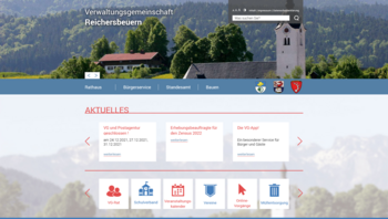 Startseite von der Homepage